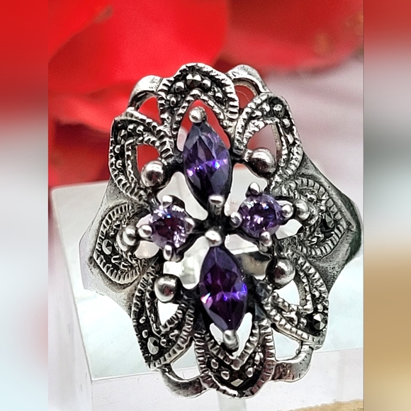 ⚘️Amethyst sterling silver ring - Picture 1 of 3